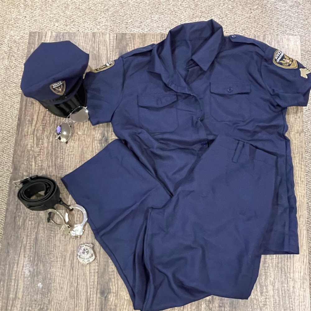 Men’s Short-Sleeve Navy Blue Uniform Shirt and Pants Set